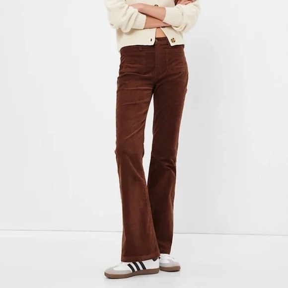 Gap Brown High Rise Corduroy '70s Flare Pants (Size 25) - Picture 2 of 11